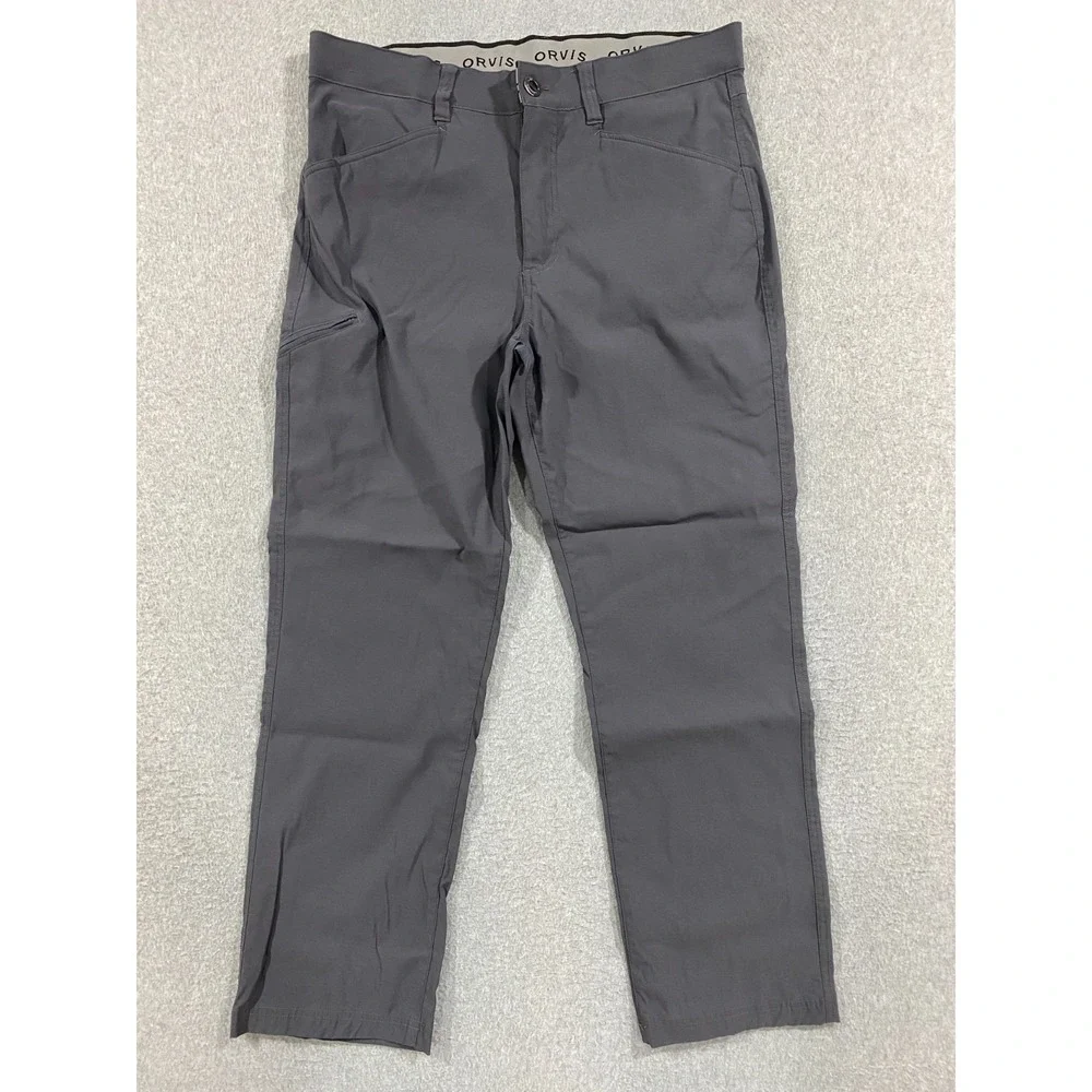 Orvis Men's Water Repellent Outdoor Tech Pants 36x30 (Fits 35x27.5) Gray Stretch